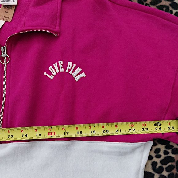 PINK Fleece Oversized Quarter-Zip Sweatshirt NWT - Picture 4 of 4